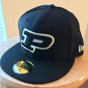 New Era Black Purdue Boilermakers Basic Fitted Hat